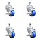Service Caster 3.5 Inch SS Blue Polyurethane Swivel 1/2 Inch Threaded Stem Caster Set Brake SCC SSTS20S3514-PPUB-BLUE-TLB-121315-4 - alternate 1